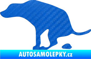 Samolepka Pes 077 levá 3D karbon modrý