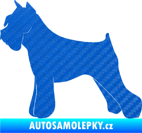 Samolepka Pes 091 levá Knírač 3D karbon modrý