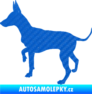 Samolepka Pes 093 levá Pražský krysařík 3D karbon modrý