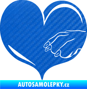 Samolepka Pes 102 pravá packa 3D karbon modrý