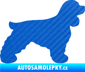Samolepka Pes 109 pravá Kokršpaněl 3D karbon modrý