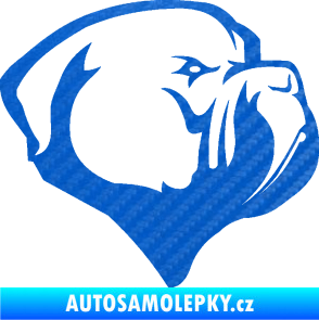 Samolepka Pes 116 pravá pitbull 3D karbon modrý
