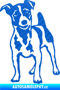 Samolepka Pes 144 levá Jack Russel terier 3D karbon modrý