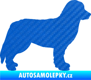 Samolepka Pes 157 pravá bernský salašnický 3D karbon modrý