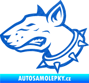 Samolepka Pes 167 levá pitbull 3D karbon modrý