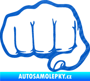 Samolepka Pěst 002 levá 3D karbon modrý