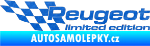 Samolepka Peugeot limited edition levá 3D karbon modrý