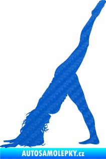 Samolepka Pilates 001 levá 3D karbon modrý