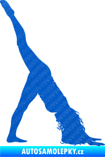Samolepka Pilates 001 pravá 3D karbon modrý