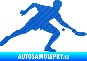 Samolepka Ping pong 001 pravá 3D karbon modrý