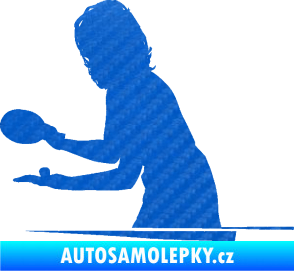 Samolepka Ping pong 005 levá 3D karbon modrý