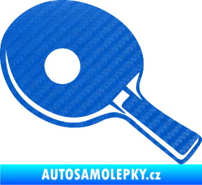 Samolepka Ping pong pálka levá 3D karbon modrý