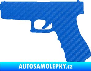 Samolepka Pistole 001 levá 3D karbon modrý