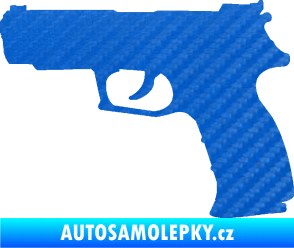 Samolepka Pistole 003 levá 3D karbon modrý