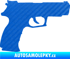 Samolepka Pistole 003 pravá 3D karbon modrý
