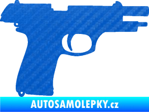 Samolepka Pistole 004 pravá 3D karbon modrý