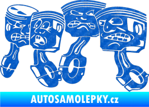 Samolepka Písty levá 3D karbon modrý