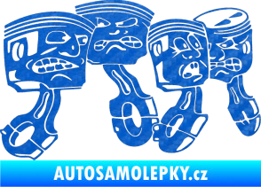Samolepka Písty pravá 3D karbon modrý