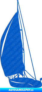 Samolepka Plachetnice 001 levá 3D karbon modrý