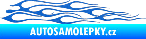 Samolepka Plameny 003 3D karbon modrý