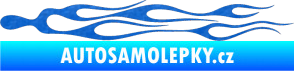 Samolepka Plameny 019 3D karbon modrý