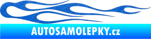 Samolepka Plameny 024 3D karbon modrý