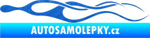 Samolepka Plameny 029 3D karbon modrý