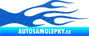 Samolepka Plameny 032 3D karbon modrý