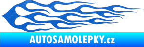 Samolepka Plameny 037 3D karbon modrý