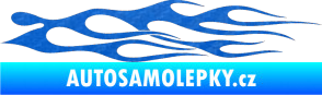 Samolepka Plameny 041 3D karbon modrý