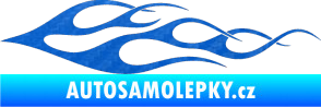 Samolepka Plameny 057 3D karbon modrý