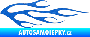 Samolepka Plameny 058 3D karbon modrý