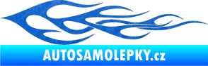 Samolepka Plameny 062 3D karbon modrý