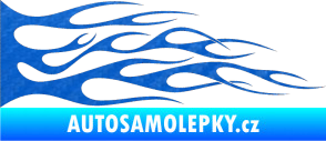 Samolepka Plameny 072 3D karbon modrý