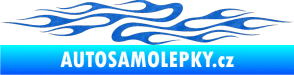 Samolepka Plameny 082 3D karbon modrý