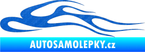 Samolepka Plameny 092 3D karbon modrý