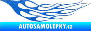 Samolepka Plameny 097 3D karbon modrý