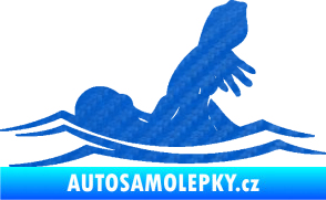 Samolepka Plavání 005 levá 3D karbon modrý