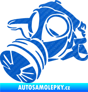 Samolepka Plynová maska levá 3D karbon modrý