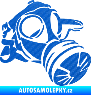 Samolepka Plynová maska pravá 3D karbon modrý