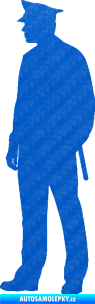 Samolepka Policajt 004 levá 3D karbon modrý