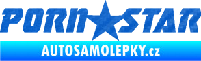 Samolepka Porn star  3D karbon modrý