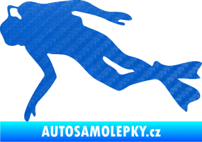 Samolepka Potápěč 002 levá 3D karbon modrý