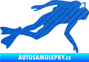 Samolepka Potápěč 002 pravá 3D karbon modrý