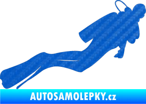 Samolepka Potápěč 005 pravá 3D karbon modrý