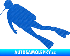 Samolepka Potápěč 006 levá 3D karbon modrý