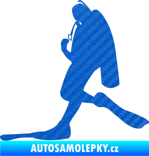 Samolepka Potápěč 007 levá 3D karbon modrý