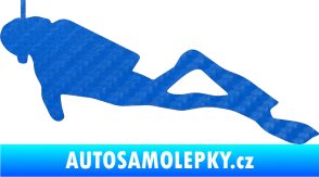 Samolepka Potápěč 009 levá 3D karbon modrý