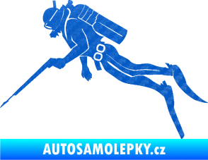 Samolepka Potápěč 010 levá 3D karbon modrý