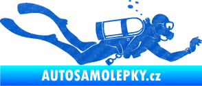 Samolepka Potápěč 011 pravá 3D karbon modrý